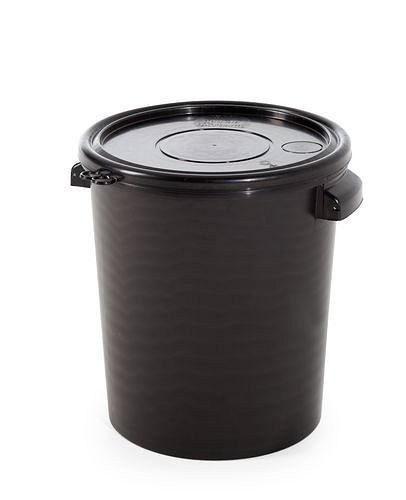 DENIOS UN-Hobbock aus Polypropylen (PP), 30 Liter Volumen, schwarz, leitfähig, 251298