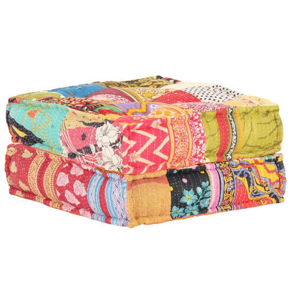 vidaXL Pouf 60x70x36 cm Patchwork Stoff, Füllmaterial: Polyester, 287707