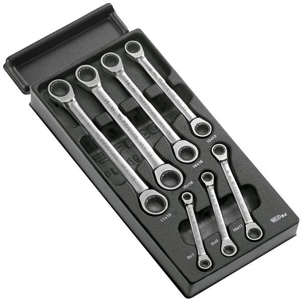 Facom Kunststoffmodul - Serie 64, Knarrenringschlüssel, 7-teilig, MOD.64J7