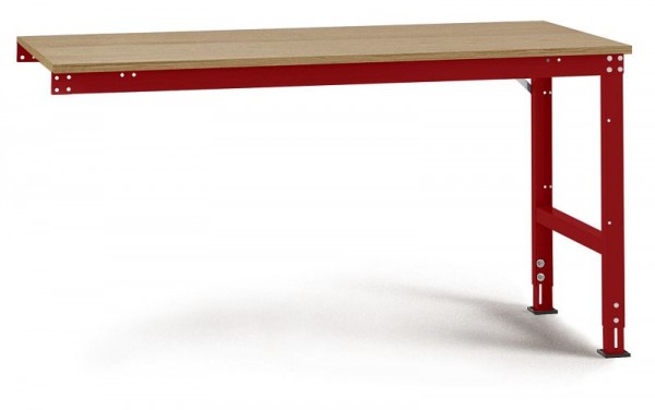 Manuflex Arbeits-Anbautisch UNIVERSAL Standard mit Multiplexplatte, BxTxH = 1000 x 600 x 760-870 mm, Rubinrot, AU6005.3003