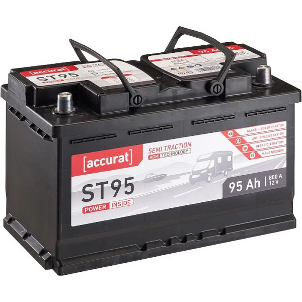 Accurat Semi Traction ST95 AGM Wohnmobil-Batterie 12V 95Ah 800A, VBB-AGM-ST95