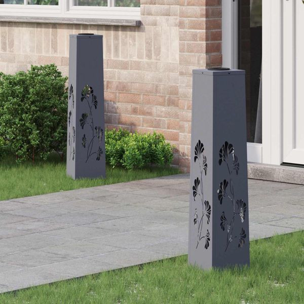 vidaXL Solar LED Weg Licht 2 pcs Anthrazit Kalt gewalzter Stahl, 879760