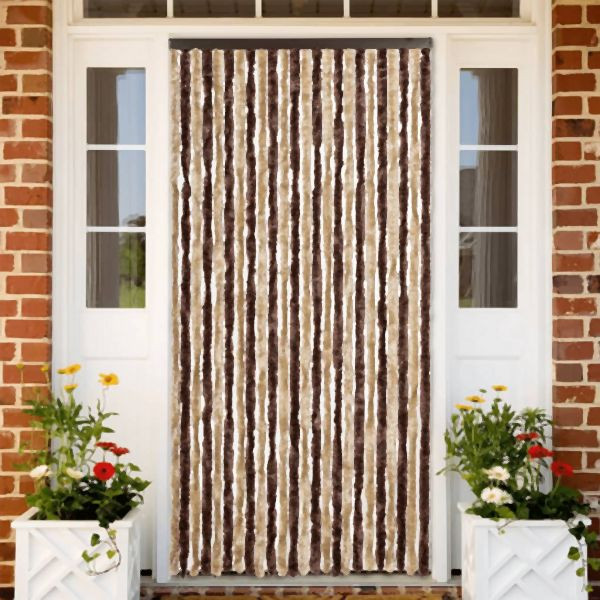 vidaXL Fliegenvorhang Beige und Hellbraun 100x230 cm Chenille, 377368