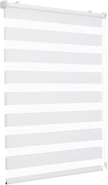 Sekey Doppelrollo Klemmfix ohne Bohren für Fenster, Jalousie Sonnenschutz, 25x100 cm, Weiß, BL-2106