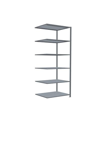 Schulte Anbauregal, Steckregal MULTIplus330, 2500 x 1000 x 800 mm, 6 Fachböden, Kreuzstrebe, verzinkt, 13986