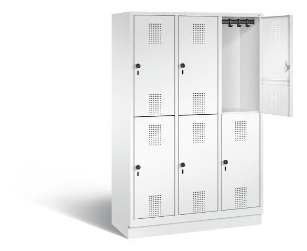 C+P Spind doppelstöckig Evolo, H1800xB1200xT500mm, Farbe: Verkehrsweiß, 48320-32 S10452