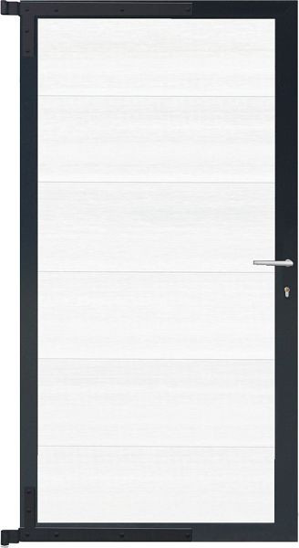 T&J ELZE-Tor-Komplettset, 90 x 173 cm, Füllung weiß, Rahmen anthrazit, 44056