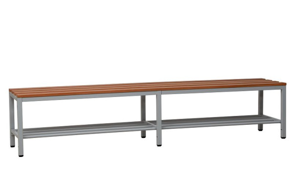 Gürkan Sitzbank, 40 x 150 x 40 cm, Lichtgrau, Buche, mit Schuhrost, SRB/SG.150, 107216