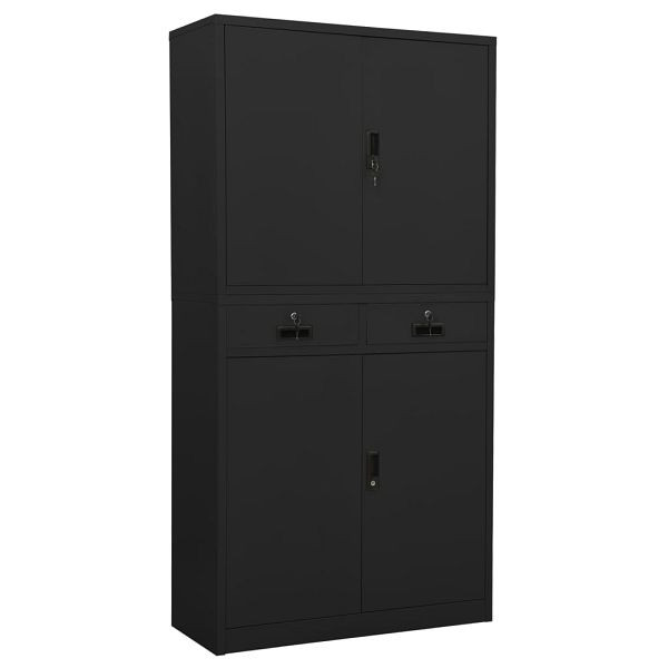 vidaXL Büroschrank Anthrazit 90x40x180 cm Stahl, 336420