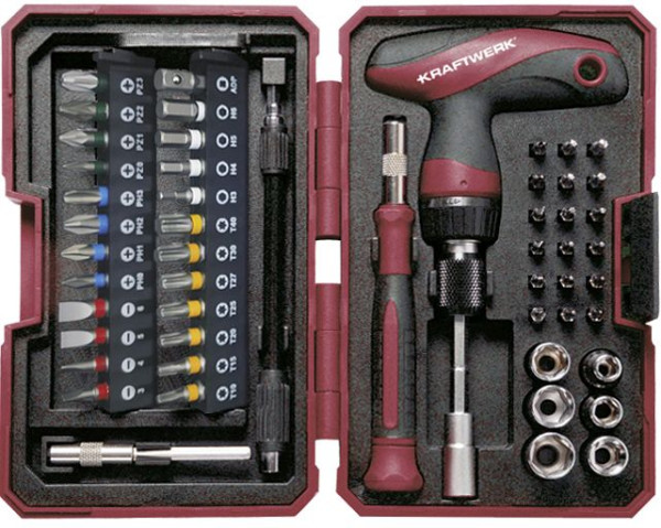 Kraftwerk Bit-Box Satz 1/4", 53-teilig, 1/4" Ratschen-Schraubendreher-Satz, 306.378.002