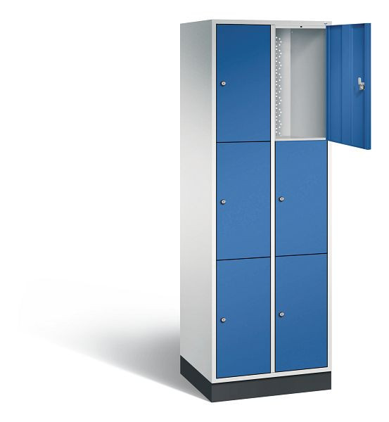 C+P Schließfachschrank Intro, H1950xB620xT490mm, Farbe: Lichtgrau / Enzianblau, 8370-201 S10003