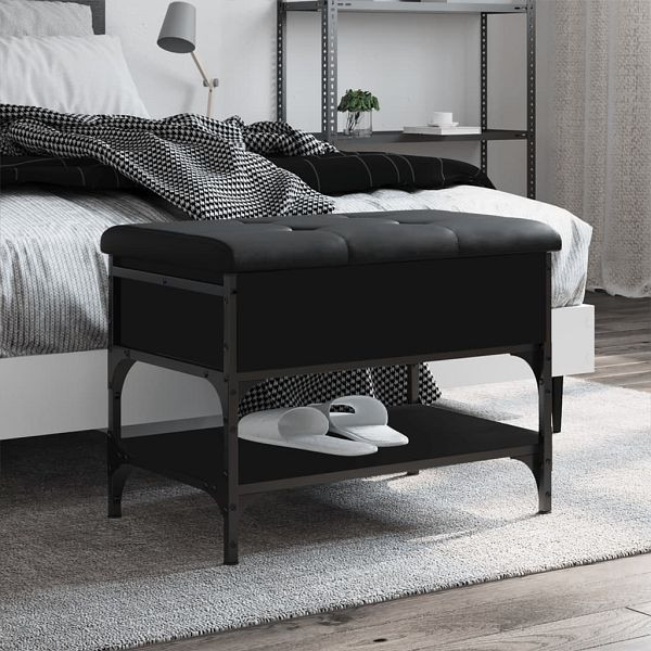 vidaXL Schuhbank Schwarz 62x42x45 cm Holzwerkstoff, 835187