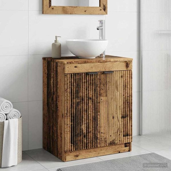 vidaXL Badezimmerschrank Altholz 54 x 41 x 70 cm Holzwerkstoff, 890156
