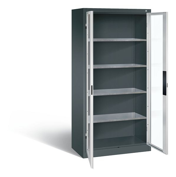 C+P Werkzeugschrank Acurado, H1950xB930xT500mm, Farbe: Anthrazitgrau / Lichtgrau, Muldengriff, 08921-0552 S10006