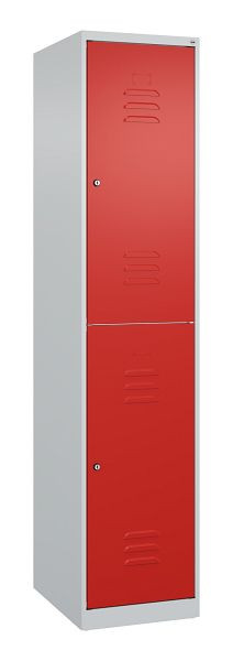 C+P Doppelstöckiger Spind Classic PLUS, 1850x400x500mm, 7035/3020, Zylinderschlösser, 080300-12 S10033