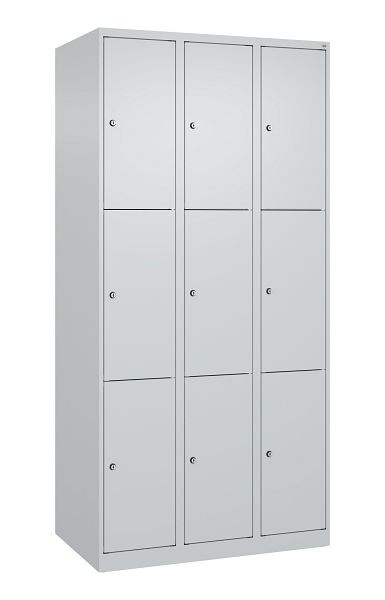 C+P Schließfachschrank Classic PLUS, 3 Abteile mit je 3 Fächern, 1850x900x500mm, 7035/7035, 080000-303 S10008