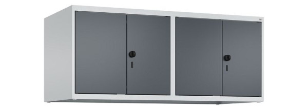 C+P Schrankaufsatz Classic PLUS, C Aufsatzschrank Classic PLUS, 4 Abteile, 500x1200x500mm, 7035/7016, Drehriegel, 080092-40 S10008