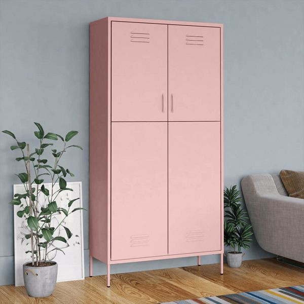 vidaXL Kleiderschrank Rosa 90x50x180 cm Stahl, gut organisiert, 336247