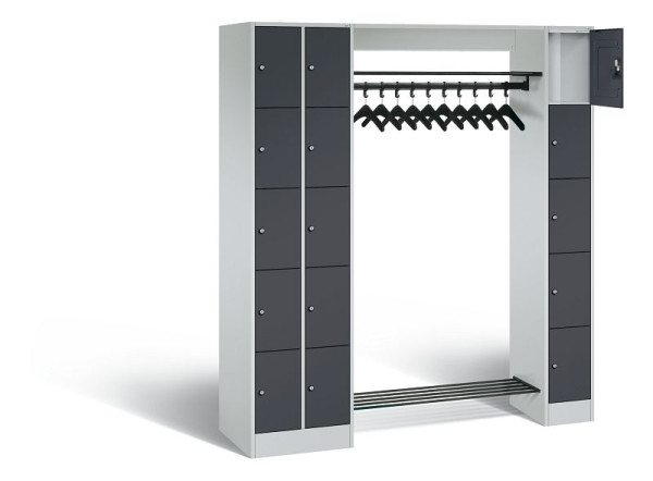 C+P Garderobe Serie 8070, H1950xB2100xT480 mm, Grau/Anthrazit, 80730-00 S10380