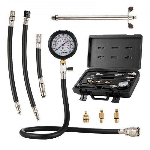 VEVOR Kompressionsmesser mit Manometer Benzinmotor 0–300 PSI und 0–2000 kPa Verdichtungsmesser inkl. 3x Adapter, QCQGYLCSYQY0XJV75V0