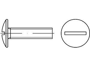Flachrundschrauben mit Schlitz ART 88107 "Bordwandschrauben", Stahl M 8x30 K 20 galvanisch verzinkt, ohne Mutter VE=S (200 Stück)