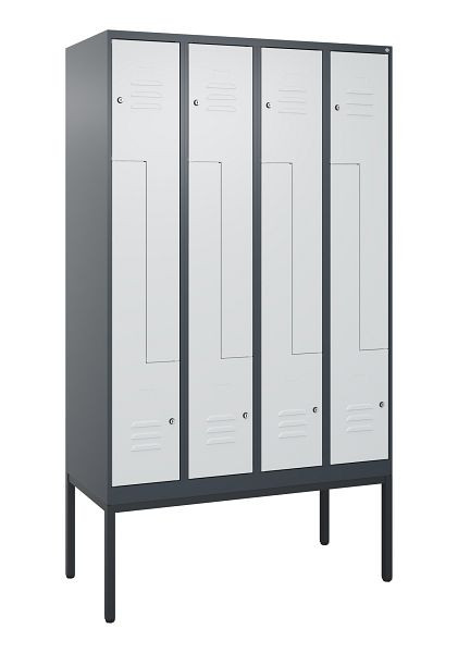 C+P Z-Spind Classic PLUS, Gestell, 8 Abteile, 2120x1200x500mm, 7016/7035, Zylinderschlösser, 0800337-408 S10028