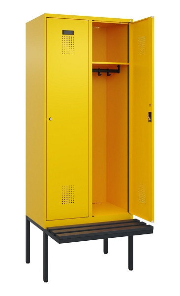 C+P Spind Evolo PLUS, 2 Abteile, 2120x800x815mm, 1023/1023, Haken 4, Zylinderschloss, Material Sitzfläche Kunststoff, 0490407-22 S10103