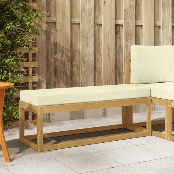 vidaXL Outdoor Hocker Bank Weiß 115 x 43 x 45 cm Massivholz Akazie, 901674