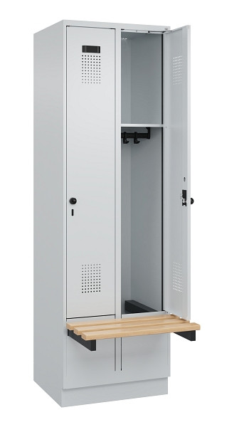 C+P Spind Evolo PLUS, 2 Abteil, 1950x600x815mm, 7035/7035, Drehriegel, 049040-20 S10013