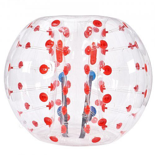 VEVOR Aufblasbarer Bump Ball Bumper Stoßball 1,5 m x 1,2 m, Transparent + Rote Punkte Aufblasbar Bumper Ball, CRKCQPPQZJ5YVECSFV0