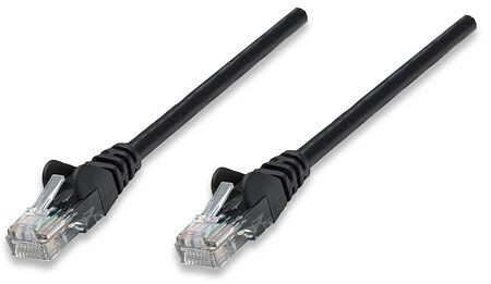 INTELLINET Netzwerkkabel, Cat5e, U/UTP, CCA, RJ45-Stecker/RJ45-Stecker, 0,25 m, schwarz, 347440