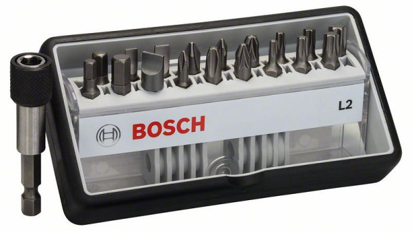 Bosch Schrauberbit-Set Robust Line L Extra-Hart, 18+1-teilig, 25mm, PH, PZ, T, LS, HEX, VE: 5 Stück, 2607002568