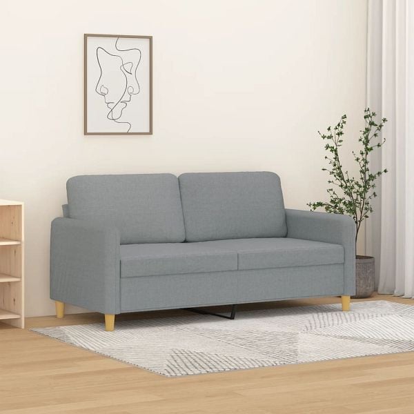 vidaXL 2-Sitzer-Sofa Hellgrau 140 cm Stoff, Füllung: Schaumstoff, 359478