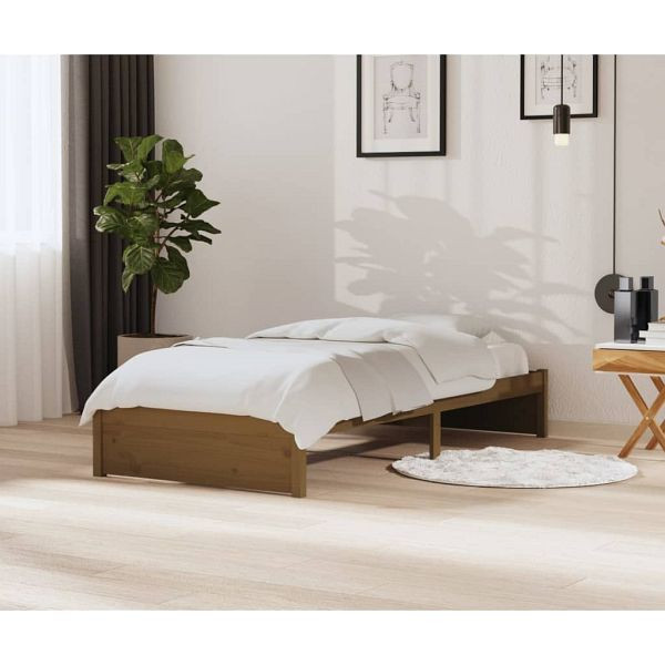 vidaXL Massivholzbett Honigbraun 90x200 cm, Material des Bettgestells: Massives Kiefernholz, 814937
