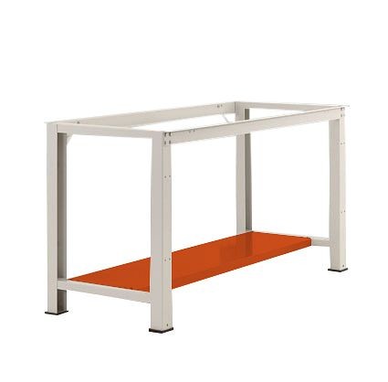 Manuflex Zwischenboden für PROFI Standard Einzelwerkbänke BxT 1500 x 700 mm, BxTxH = 1438 x 370 x 50 mm, Rotorange, ZB3602.2001