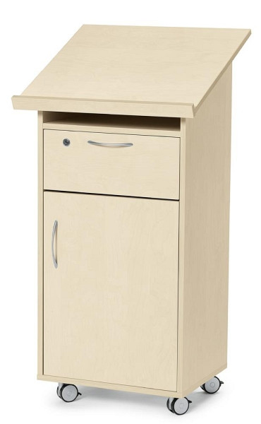 Deskin Stehpult LAUDATUS mit Türe, Ahorndekor, H 1200 x B 600 x T 525 mm, 269774