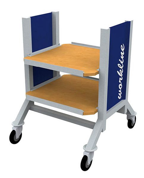 Bedrunka+Hirth workline-Mobil, ausziehbar und höhenverstellbar, 2x Fachboden, Maße in mm (BxTxH): 700 x 610 x 950, 07.59.75