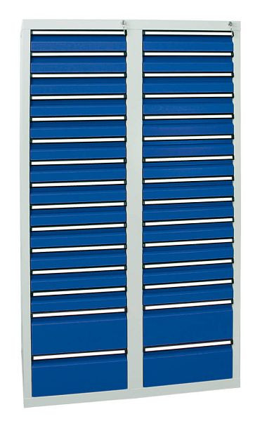 stumpf Schubladenschrank Serie STS 410, RAL 7035/5010, 30 Schubladen (26x100, 4x200 mm), 7104774