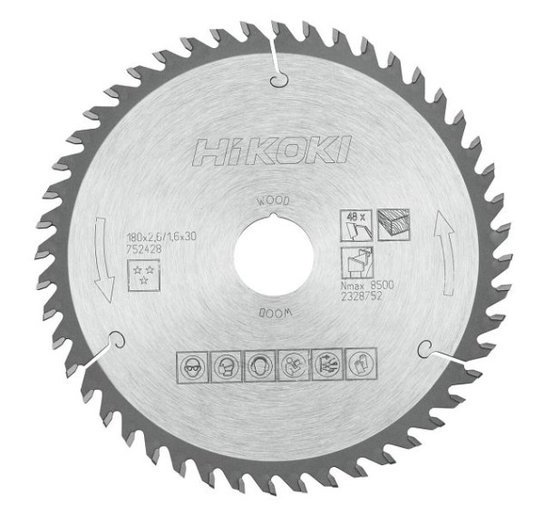HiKOKI TCT Kreissägeblatt Holz 180x30/20xZ48 Wechselzahn, 752428