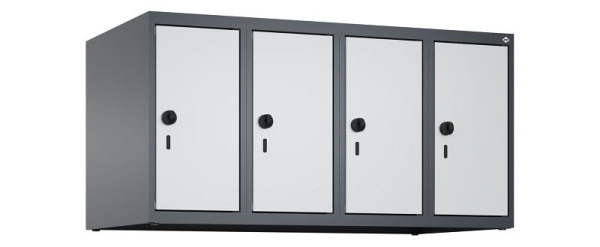 C+P Schrankaufsatz Classic PLUS, Aufsatzschrank, 7016/7035, Drehriegel, 500x1000x500mm, 4 Abteile, 080090-49 S10013