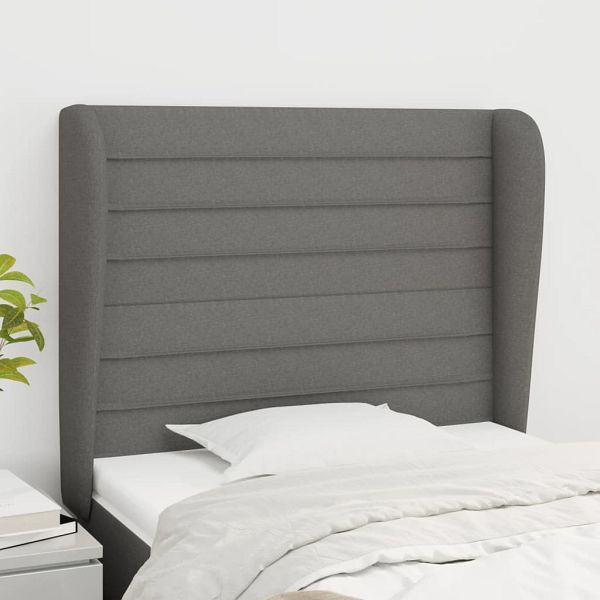 vidaXL Kopfteil mit Ohren Dunkelgrau 83x23x118/128 cm Stoff, 3118071