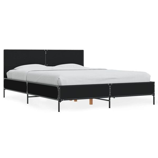 vidaXL Bettgestell Schwarz 120x200 cm Holzwerkstoff und Metall, 3279992