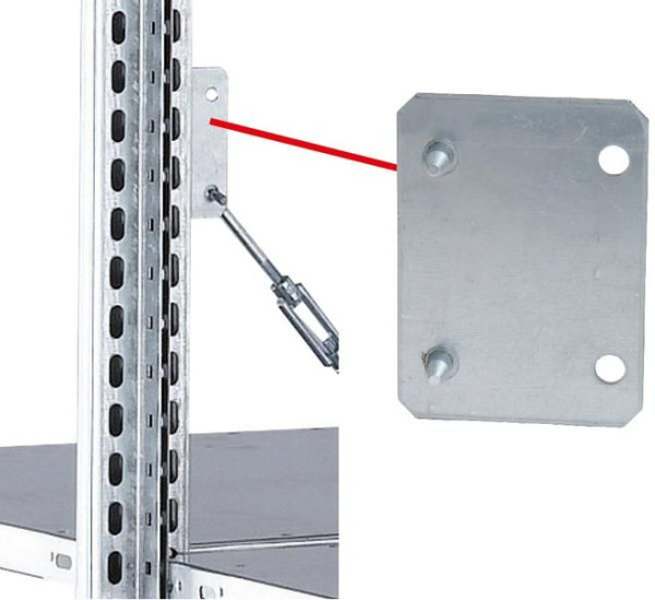 Schulte Anschlussblech für Doppelregale, einseitig, verzinkt, 12697