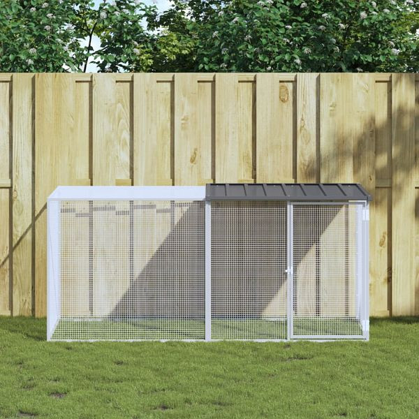 vidaXL Hühnerkäfig mit Dach Anthrazit 203x98x90 cm Verzinkter Stahl, 3189039