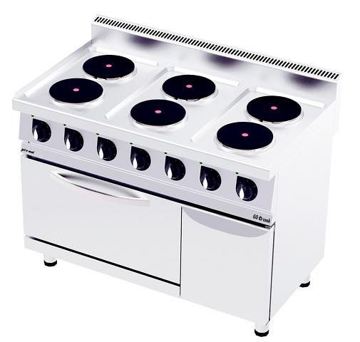 gel-o-mat Elektrischer Herd mit Backofen 20,6 Kw, GO Cook 700, 6 Kochplatten, CO1270E