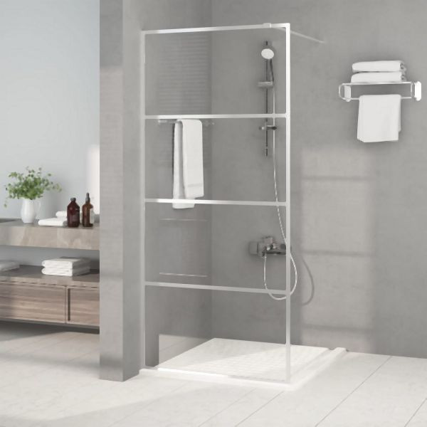 vidaXL Duschwand für Begehbare Dusche Silbern 90x195cm ESG-Klarglas, 152136