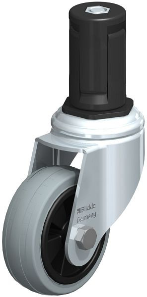 Blickle LKRA-VPA 80G-11-ER15 Apparate-Lenkrolle mit Expander, Vollgummi, Grau, 848094
