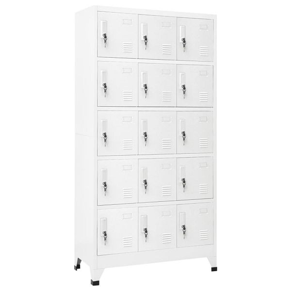 vidaXL Schließfachschrank Hellgrau 90x40x180 cm Stahl, 339821