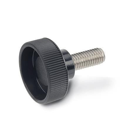 Ganter Rändelhohlschrauben mit Edelstahl-Gewindestift (GN 421-M6-10-NI), VE: 100 Stück, 421-M6-10-NI