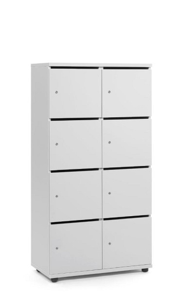 Deskin Schließfachschrank OFFICE-LINE mit 8 Fächern, Korpus und Türen Dekor Lichtgrau, H 1530 x B 800 x T 420 mm, Zylinderschlösser, 289974